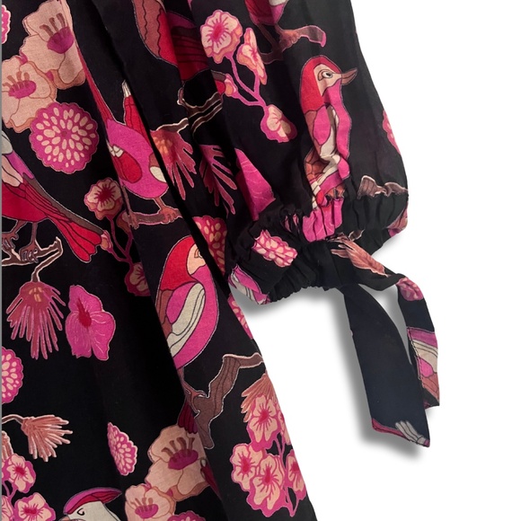 Olivia James the Label Vintage Bird Print Mini Dress XS EUC #coastalboho - Picture 4 of 6